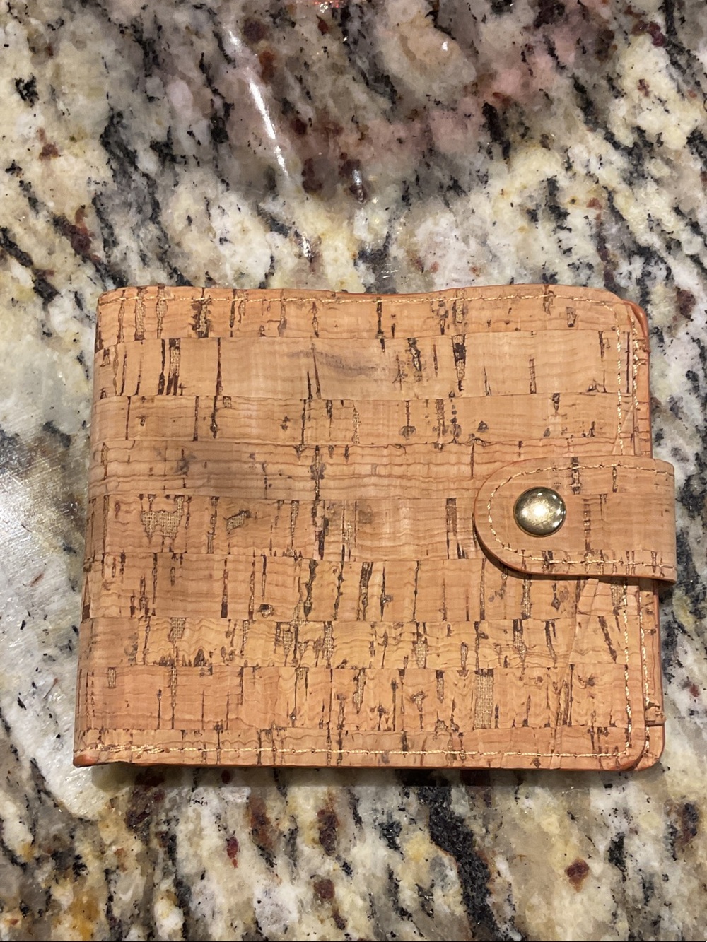 Cork Snap-Closure Card Wallet slight fold on front as seen in pix
